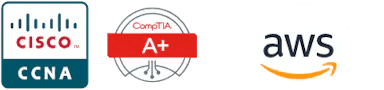 CCNA, CompTIA A+, AWS certifications